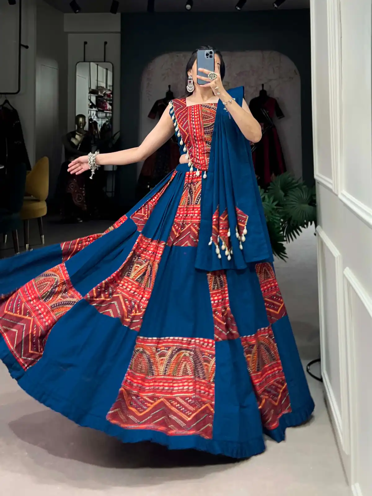 Blue Pure Cotton Lace Lehenga Choli | Lehenga, Bollywood Lehenga, Creative Lehenga, Designer Lehenga, Embroidered Lehenga, Party Wear Lehenga