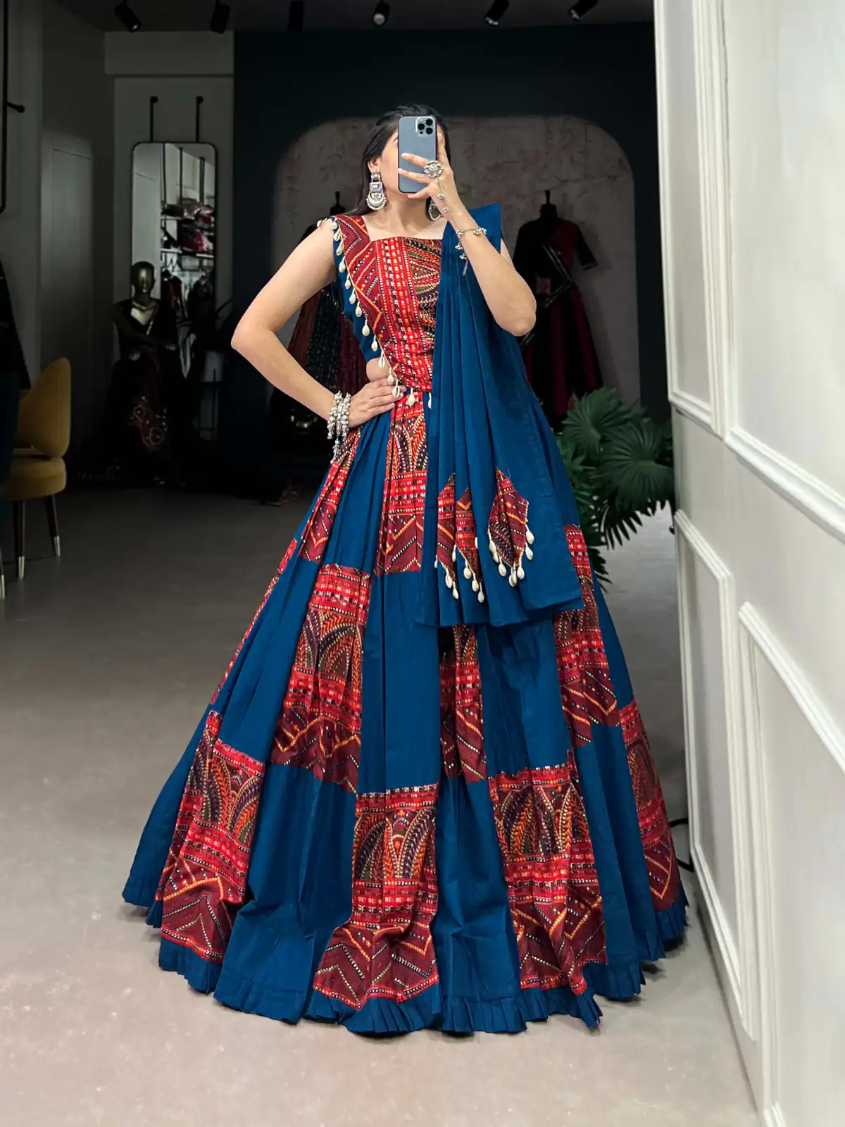 Blue Pure Cotton Lace Lehenga Choli | Lehenga, Bollywood Lehenga, Creative Lehenga, Designer Lehenga, Embroidered Lehenga, Party Wear Lehenga