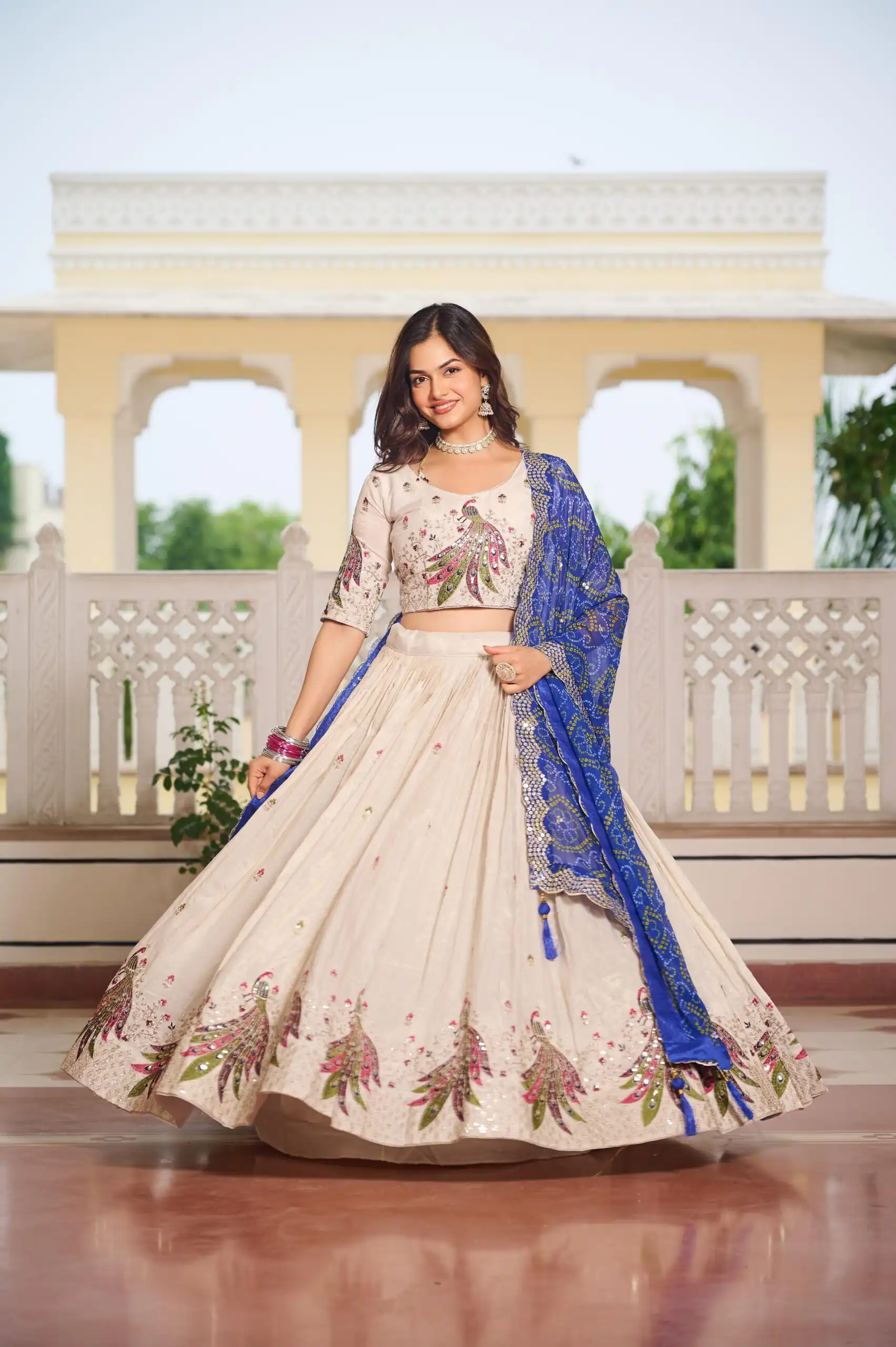 Blue Pure Tissue Silk Embroidery Work Lehenga Choli | Lehenga, Bollywood Lehenga, Creative Lehenga, Designer Lehenga, Embroidered Lehenga, Party Wear Lehenga