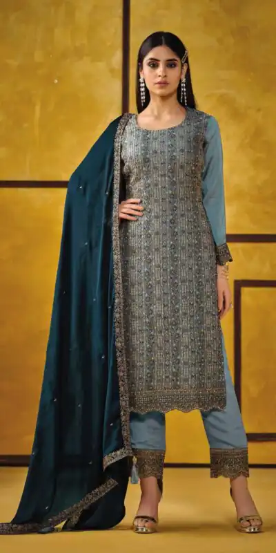 Blue Rangoli Coding Sequence Work Salwar Suit | Jump Suits, Salwar suit, Casual Suits, Creative suits, Designer Suits, Palazzo Suits, Party Wear Suits, Patiala Suits, Straight Suits