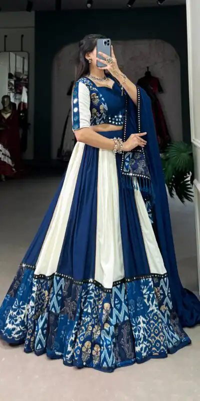 Blue Rayon Printed Print Lehenga Choli | Lehenga, Bollywood Lehenga, Creative Lehenga, Designer Lehenga, Embroidered Lehenga, Party Wear Lehenga