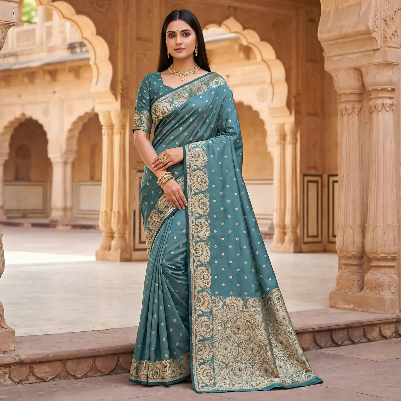 Blue Satin Silk Zari Woven Lace Work Saree | Sarees, Bollywood Sarees, Creative Sarees, Designer Sarees, Embroidered Sarees, Ethnic Saree, Modern Digital sarees, Party Wear Sarees