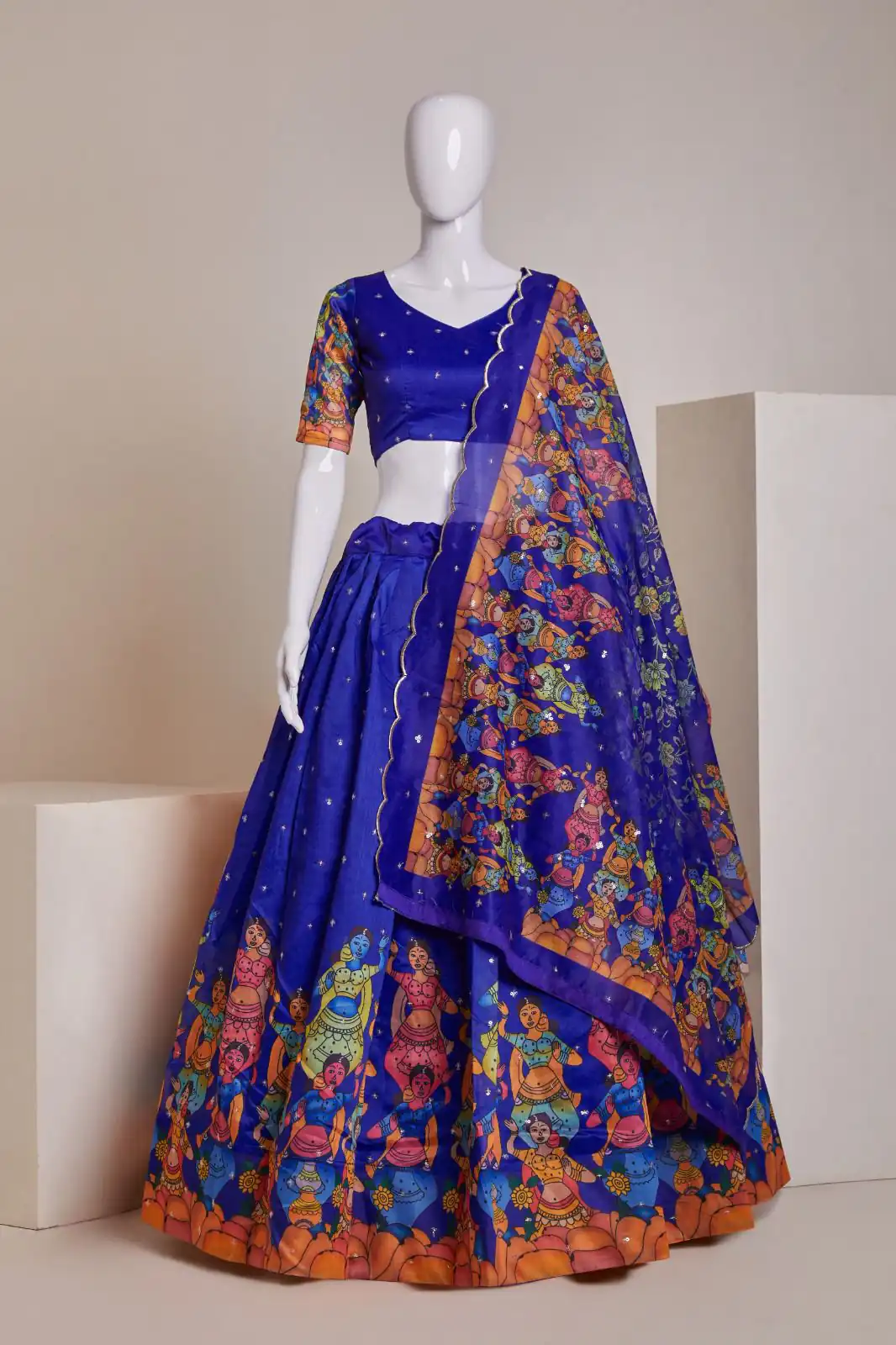 Blue Silk Embroidery Sequins Print Lehenga Choli | Lehenga, Bollywood Lehenga, Creative Lehenga, Designer Lehenga, Embroidered Lehenga, Party Wear Lehenga