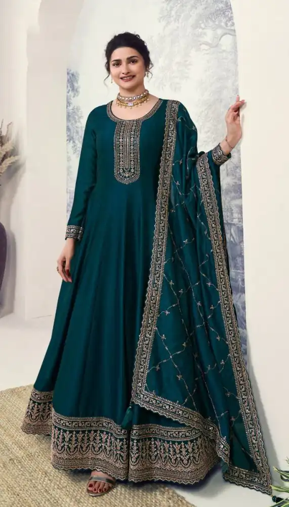 Blue Silk Georgette Embroidery Work Salwar Suit | Jump Suits, Salwar suit, Casual Suits, Creative suits, Designer Suits, Palazzo Suits, Party Wear Suits, Patiala Suits, Straight Suits