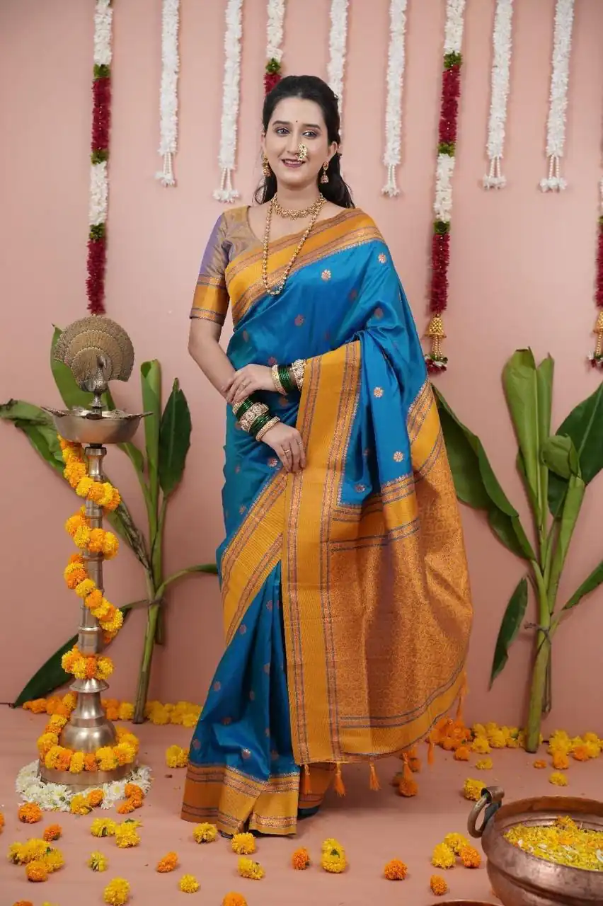 Blue Silk Paithni Weaving Zari Work Saree | Sarees, Bollywood Sarees, Creative Sarees, Designer Sarees, Embroidered Sarees, Ethnic Saree, Modern Digital sarees, Party Wear Sarees