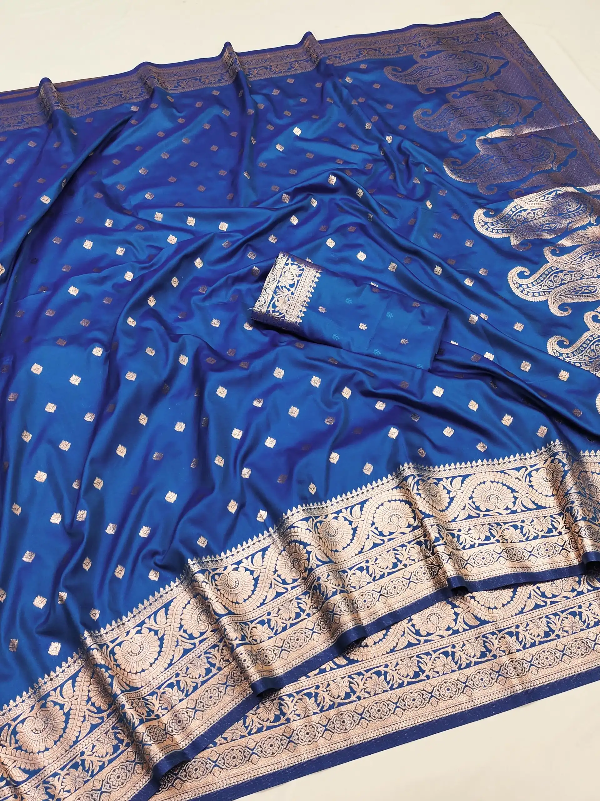 Blue Soft Banarasi Silk Zari Lace Work Saree | Sarees, Bollywood Sarees, Creative Sarees, Designer Sarees, Embroidered Sarees, Ethnic Saree, Modern Digital sarees, Party Wear Sarees