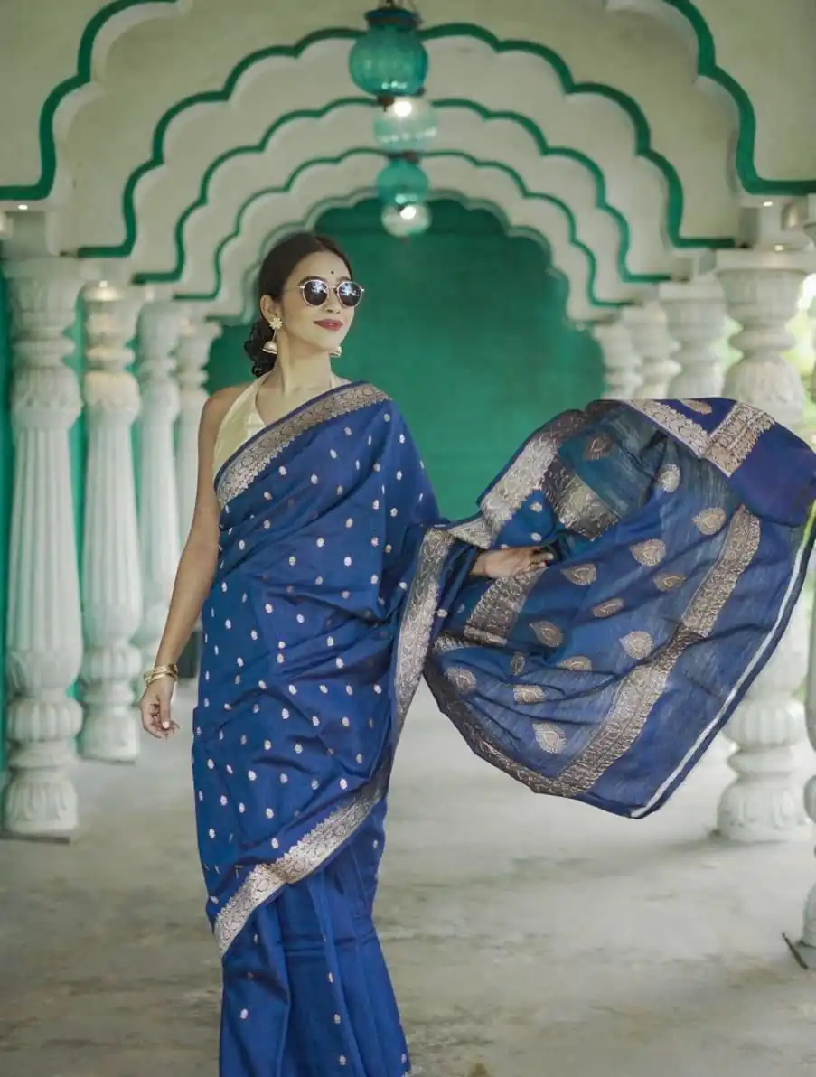 Blue Soft Lilan Slab Weaving Work Saree | Sarees, Bollywood Sarees, Creative Sarees, Designer Sarees, Embroidered Sarees, Ethnic Saree, Modern Digital sarees, Party Wear Sarees