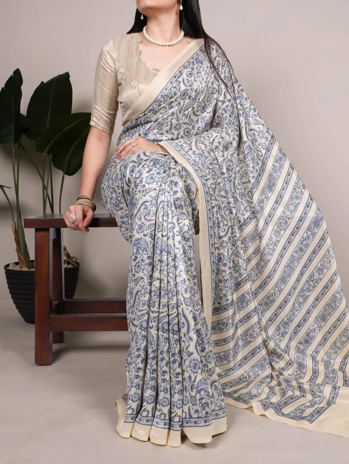 Blue Taser Silk With Printed Work Saree | Sarees, Bollywood Sarees, Creative Sarees, Designer Sarees, Embroidered Sarees, Ethnic Saree, Modern Digital sarees, Party Wear Sarees