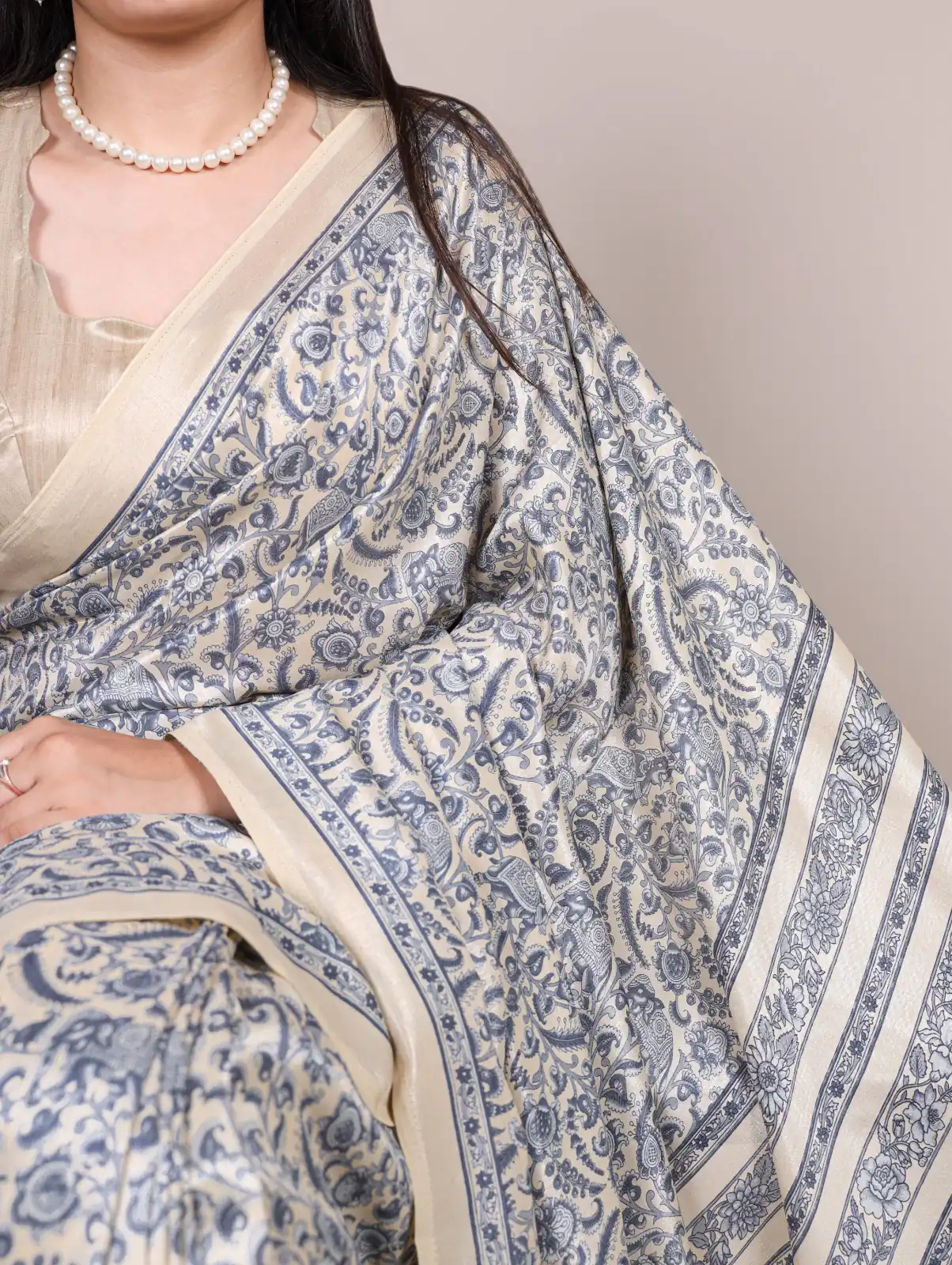 Blue Taser Silk With Printed Work Saree | Sarees, Bollywood Sarees, Creative Sarees, Designer Sarees, Embroidered Sarees, Ethnic Saree, Modern Digital sarees, Party Wear Sarees