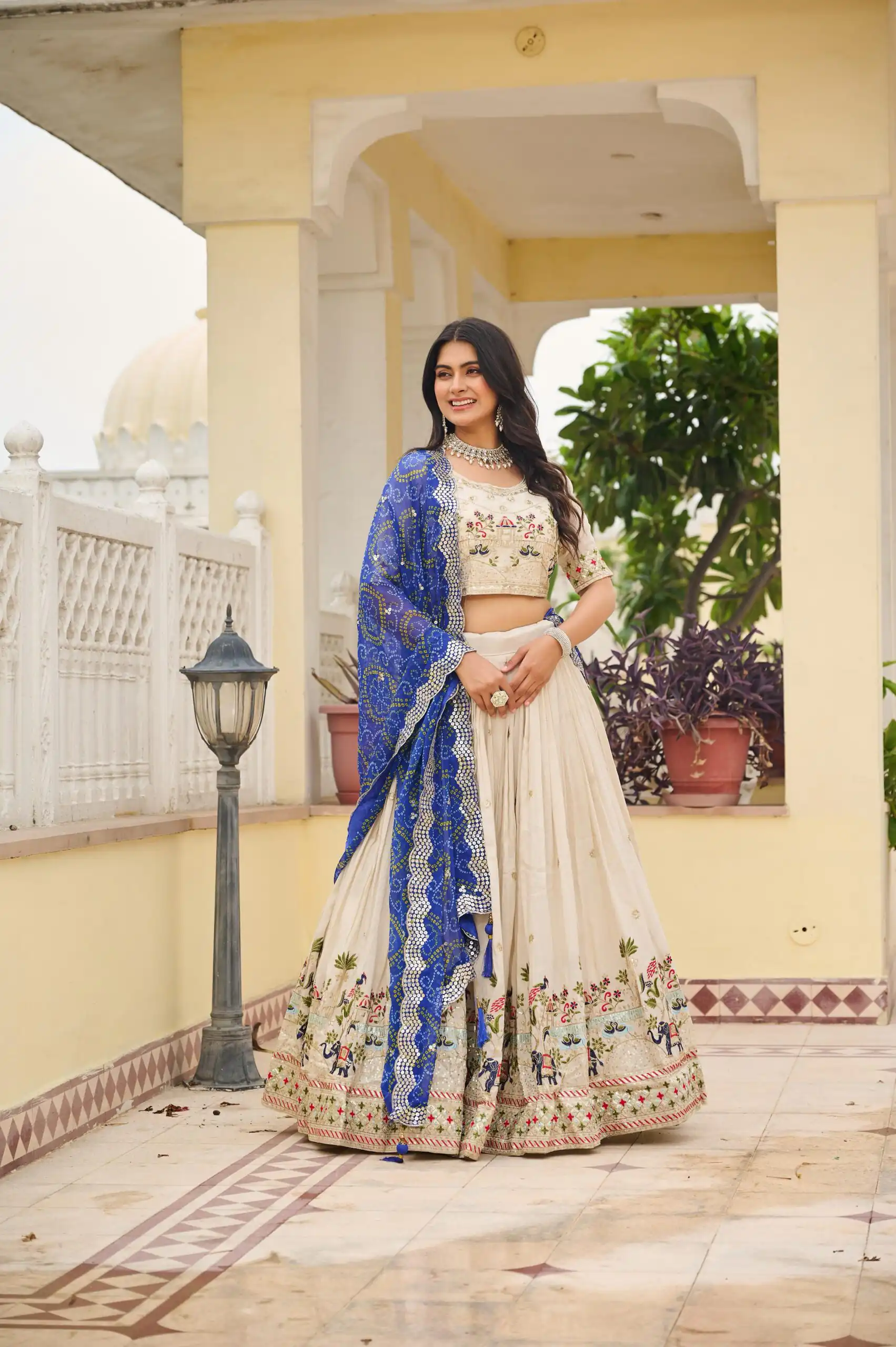 Blue Tissue Silk Embroidery Work Lehenga Choli | Lehenga, Bollywood Lehenga, Creative Lehenga, Designer Lehenga, Embroidered Lehenga, Party Wear Lehenga
