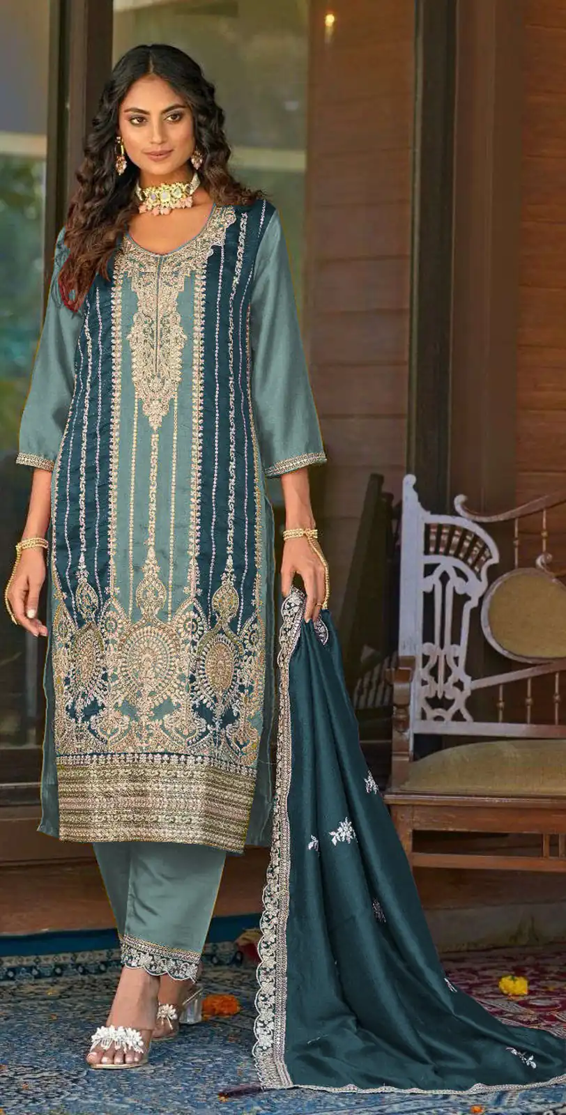 Blue Vichitra Embroidery Codding Sequence Salwar Suit | Jump Suits, Salwar suit, Casual Suits, Creative suits, Designer Suits, Palazzo Suits, Party Wear Suits, Patiala Suits, Straight Suits