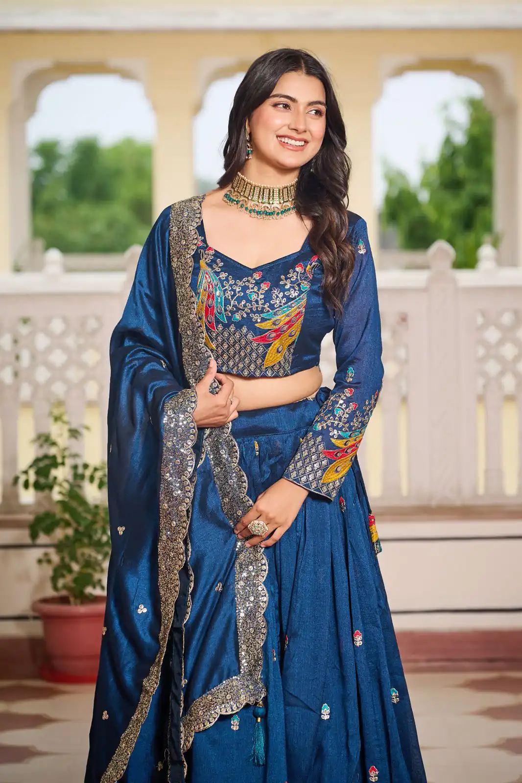 Blue Vichitra Embroidery Work Lehenga Choli | Lehenga, Bollywood Lehenga, Creative Lehenga, Designer Lehenga, Embroidered Lehenga, Party Wear Lehenga