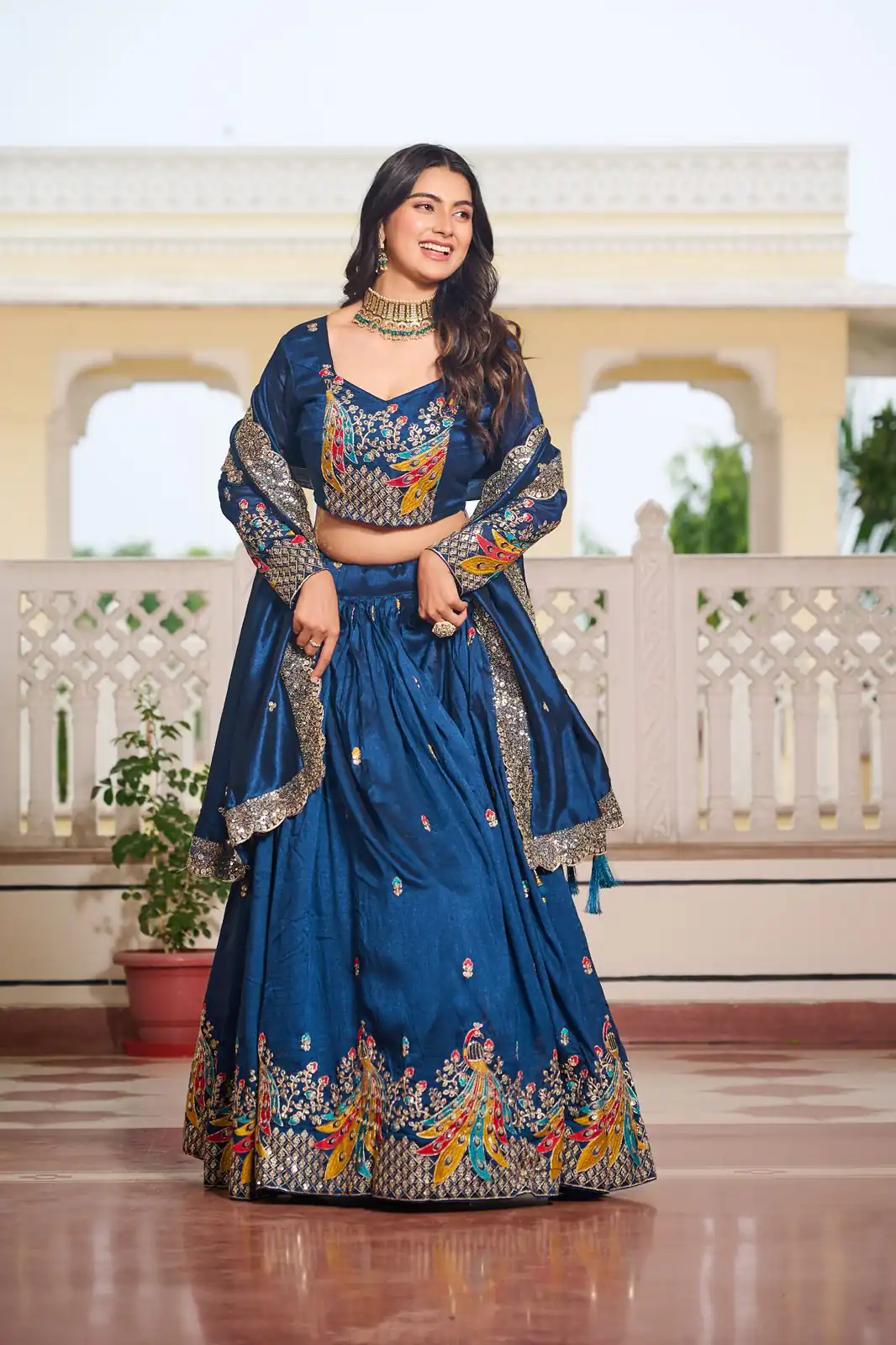 Blue Vichitra Embroidery Work Lehenga Choli | Lehenga, Bollywood Lehenga, Creative Lehenga, Designer Lehenga, Embroidered Lehenga, Party Wear Lehenga