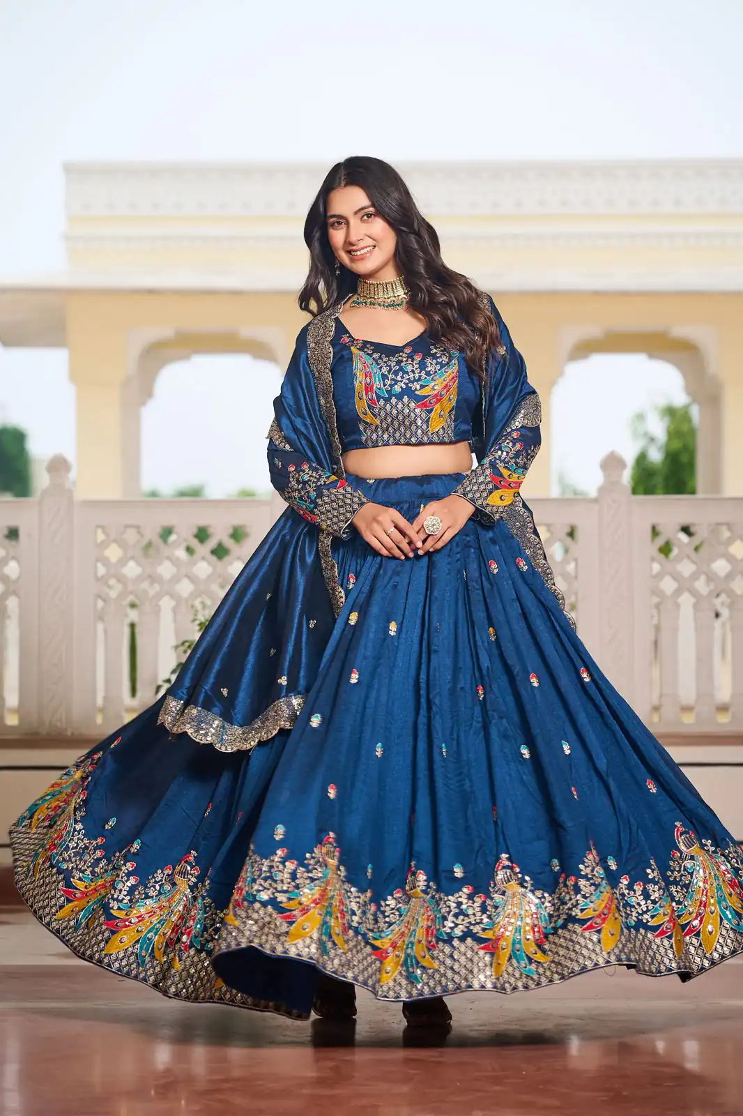 Blue Vichitra Embroidery Work Lehenga Choli | Lehenga, Bollywood Lehenga, Creative Lehenga, Designer Lehenga, Embroidered Lehenga, Party Wear Lehenga