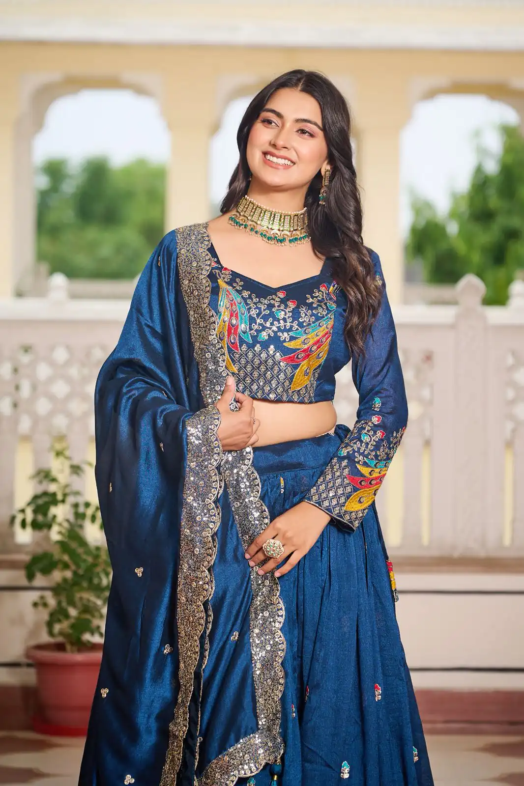 Blue Vichitra Embroidery Work Lehenga Choli | Lehenga, Bollywood Lehenga, Creative Lehenga, Designer Lehenga, Embroidered Lehenga, Party Wear Lehenga