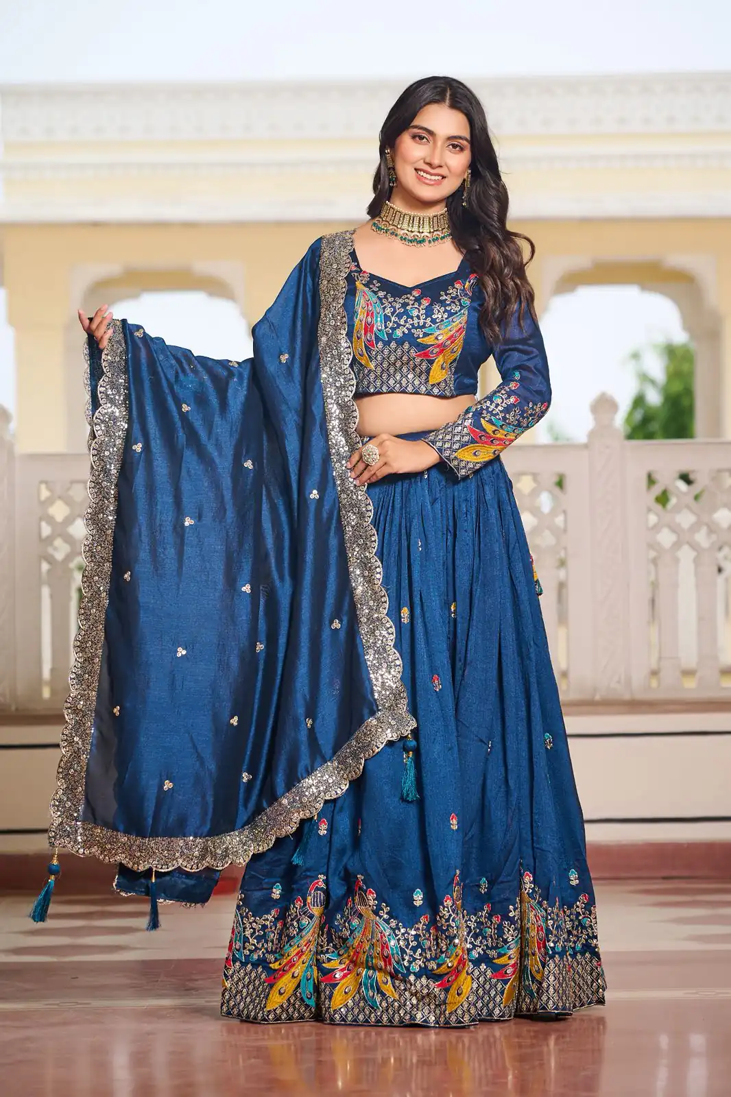Blue Vichitra Embroidery Work Lehenga Choli | Lehenga, Bollywood Lehenga, Creative Lehenga, Designer Lehenga, Embroidered Lehenga, Party Wear Lehenga