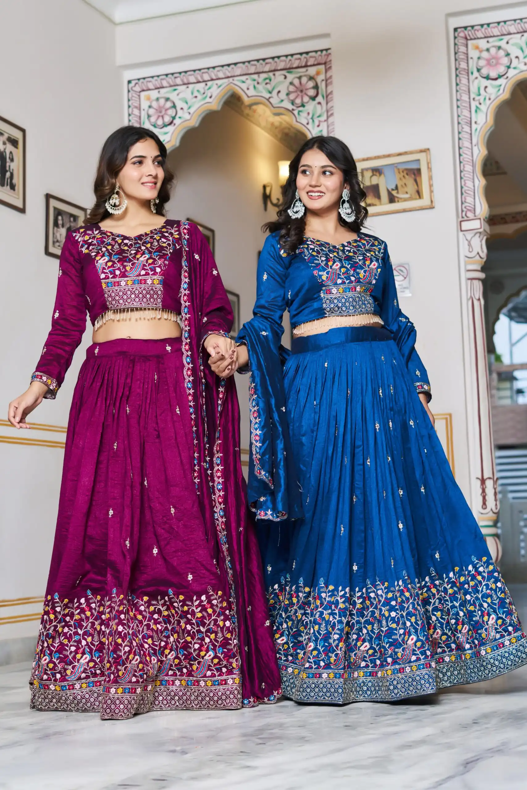 Blue Vichitra Silk Embroidery Work Lehenga Choli | Lehenga, Bollywood Lehenga, Creative Lehenga, Designer Lehenga, Embroidered Lehenga, Party Wear Lehenga
