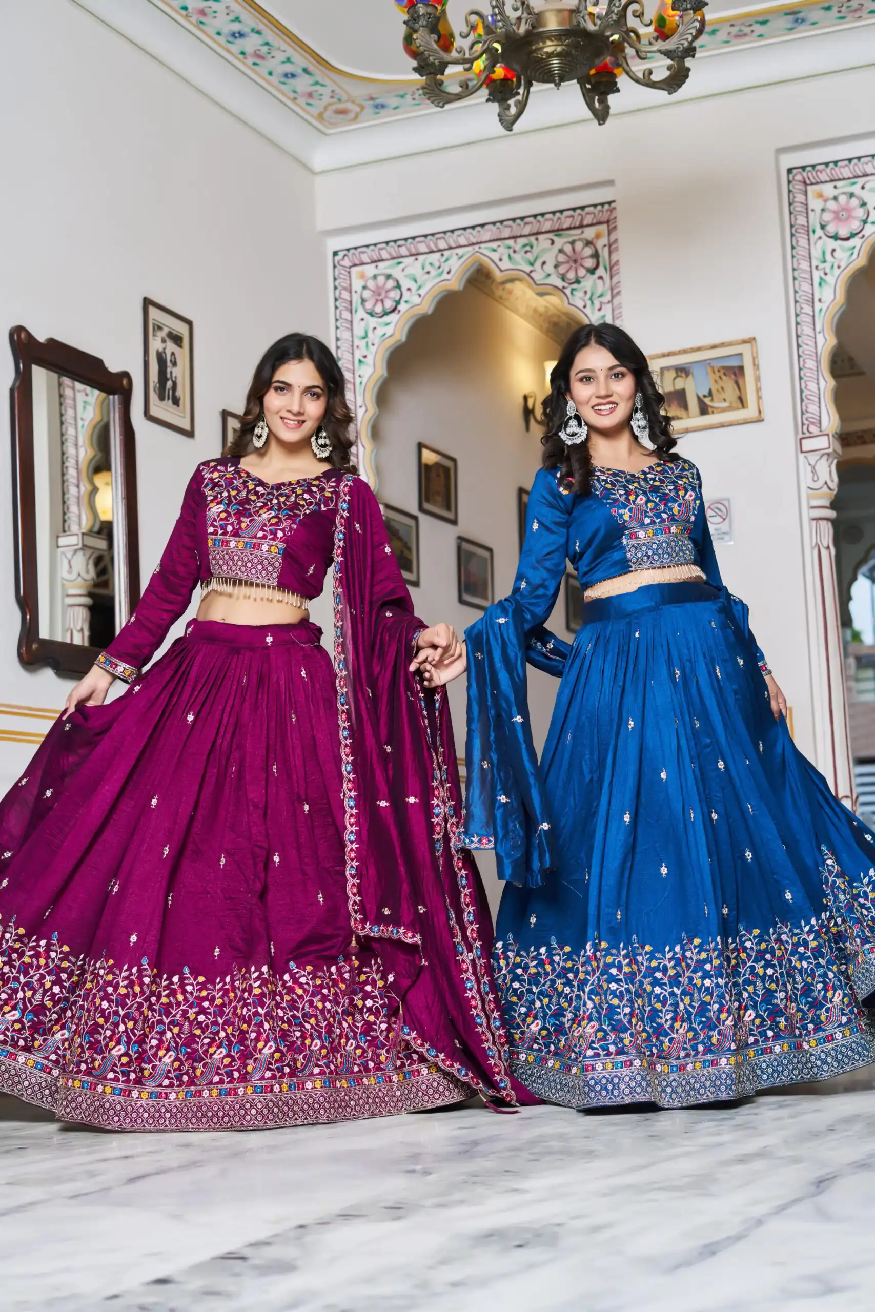 Blue Vichitra Silk Embroidery Work Lehenga Choli | Lehenga, Bollywood Lehenga, Creative Lehenga, Designer Lehenga, Embroidered Lehenga, Party Wear Lehenga