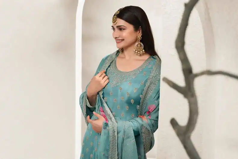 Blue Viscose Chinon Embroidered Sequence Salwar Suit | Salwar suit, Casual Suits, Creative suits, Designer Suits, Palazzo Suits, Party Wear Suits, Patiala Suits, Straight Suits