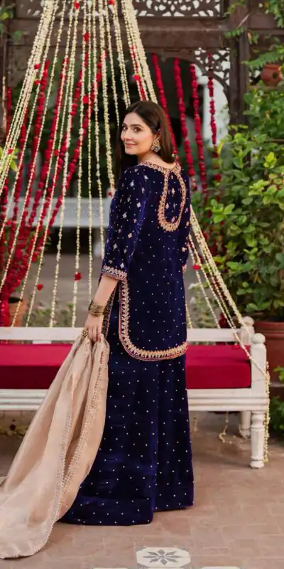 Blue Viscose Velvet Thread Sequence Work Salwar Suit | Jump Suits, Tops & Bottoms, Track Suits, Salwar suit, Casual Suits, Creative suits, Designer Suits, Palazzo Suits, Party Wear Suits, Patiala Suits, Straight Suits, Trendy Wear