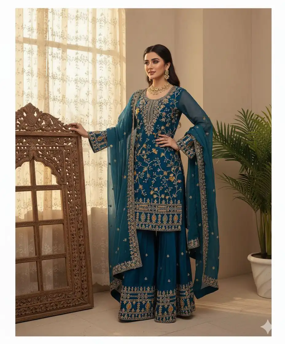 Blue Zimmy Choo Embroidery Work Salwar Suit | Jump Suits, Salwar suit, Casual Suits, Creative suits, Designer Suits, Palazzo Suits, Party Wear Suits, Patiala Suits, Straight Suits
