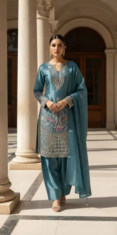 Blue Zimmy Choo With Embroidery Work Salwar Suit | Jump Suits, Salwar suit, Casual Suits, Creative suits, Designer Suits, Palazzo Suits, Party Wear Suits, Patiala Suits, Straight Suits