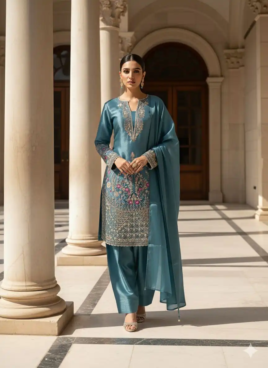 Blue Zimmy Choo With Embroidery Work Salwar Suit | Jump Suits, Salwar suit, Casual Suits, Creative suits, Designer Suits, Palazzo Suits, Party Wear Suits, Patiala Suits, Straight Suits