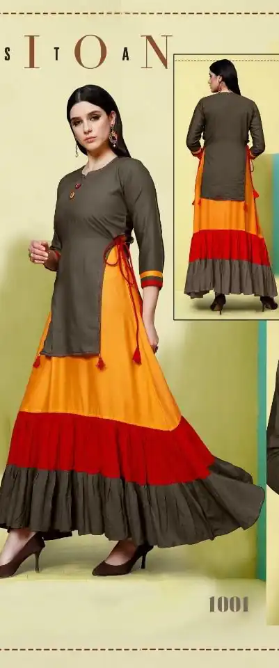 Brown 14 kg Rayon With Plain Gown | Jump Suits, Salwar suit, Casual Suits, Creative suits, Designer Suits, Palazzo Suits, Party Wear Suits, Patiala Suits, Straight Suits