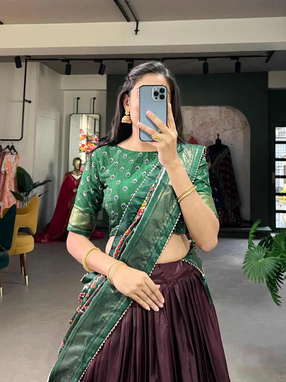 Brown Dola Silk Patola Print Foil Work Lehenga Choli | Lehenga, Bollywood Lehenga, Creative Lehenga, Designer Lehenga, Embroidered Lehenga, Party Wear Lehenga
