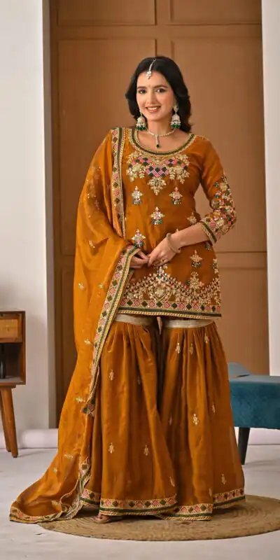 Brown Fandy Silk Embroidery Work Salwar Suit | Jump Suits, Salwar suit, Casual Suits, Creative suits, Designer Suits, Palazzo Suits, Party Wear Suits, Patiala Suits, Straight Suits