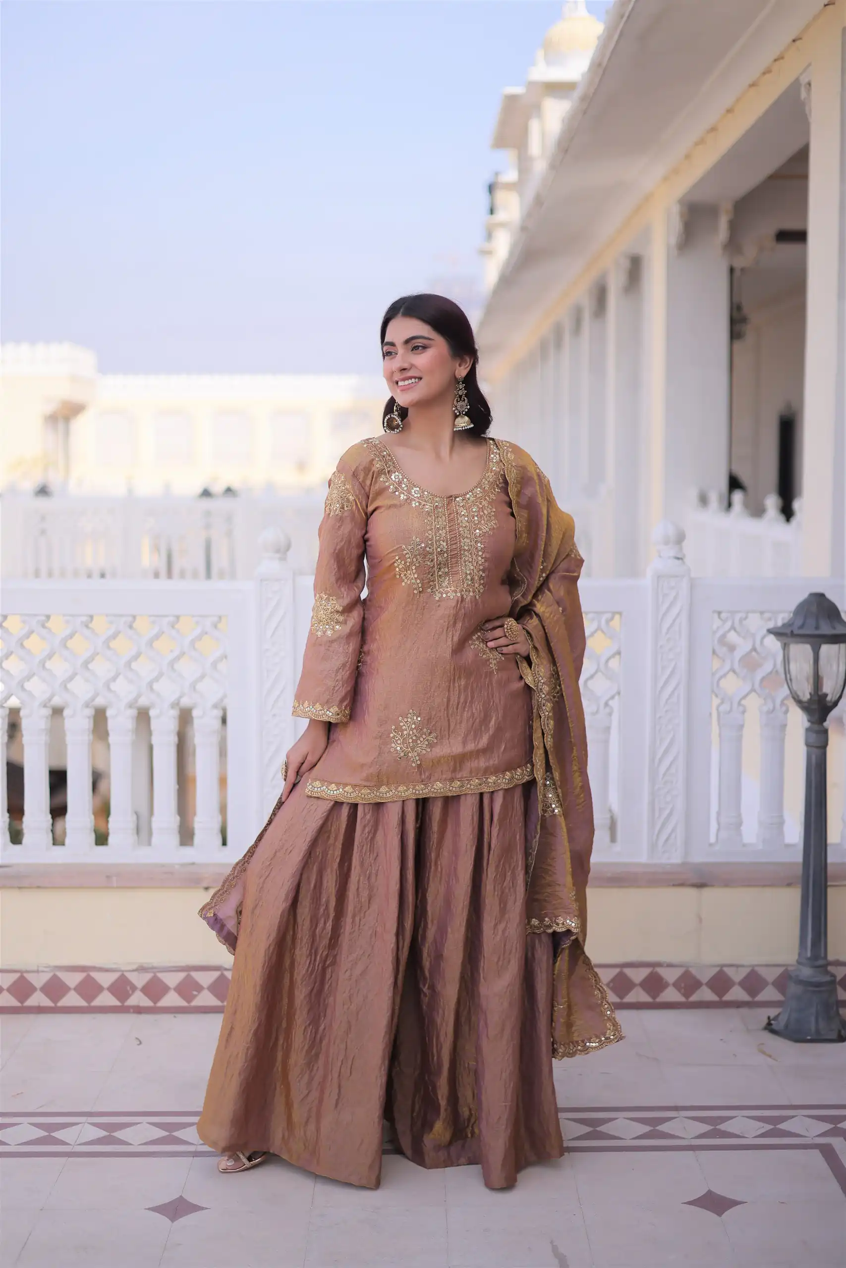 Brown Fendi Crush Zari Embroidery Work Salwar Suit | Jump Suits, Salwar suit, Casual Suits, Creative suits, Designer Suits, Palazzo Suits, Party Wear Suits, Patiala Suits, Straight Suits