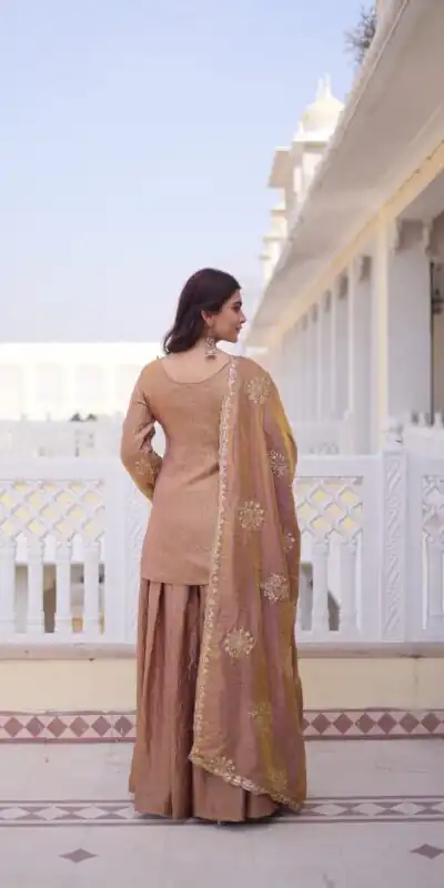Brown Fendi Crush Zari Embroidery Work Salwar Suit | Jump Suits, Salwar suit, Casual Suits, Creative suits, Designer Suits, Palazzo Suits, Party Wear Suits, Patiala Suits, Straight Suits