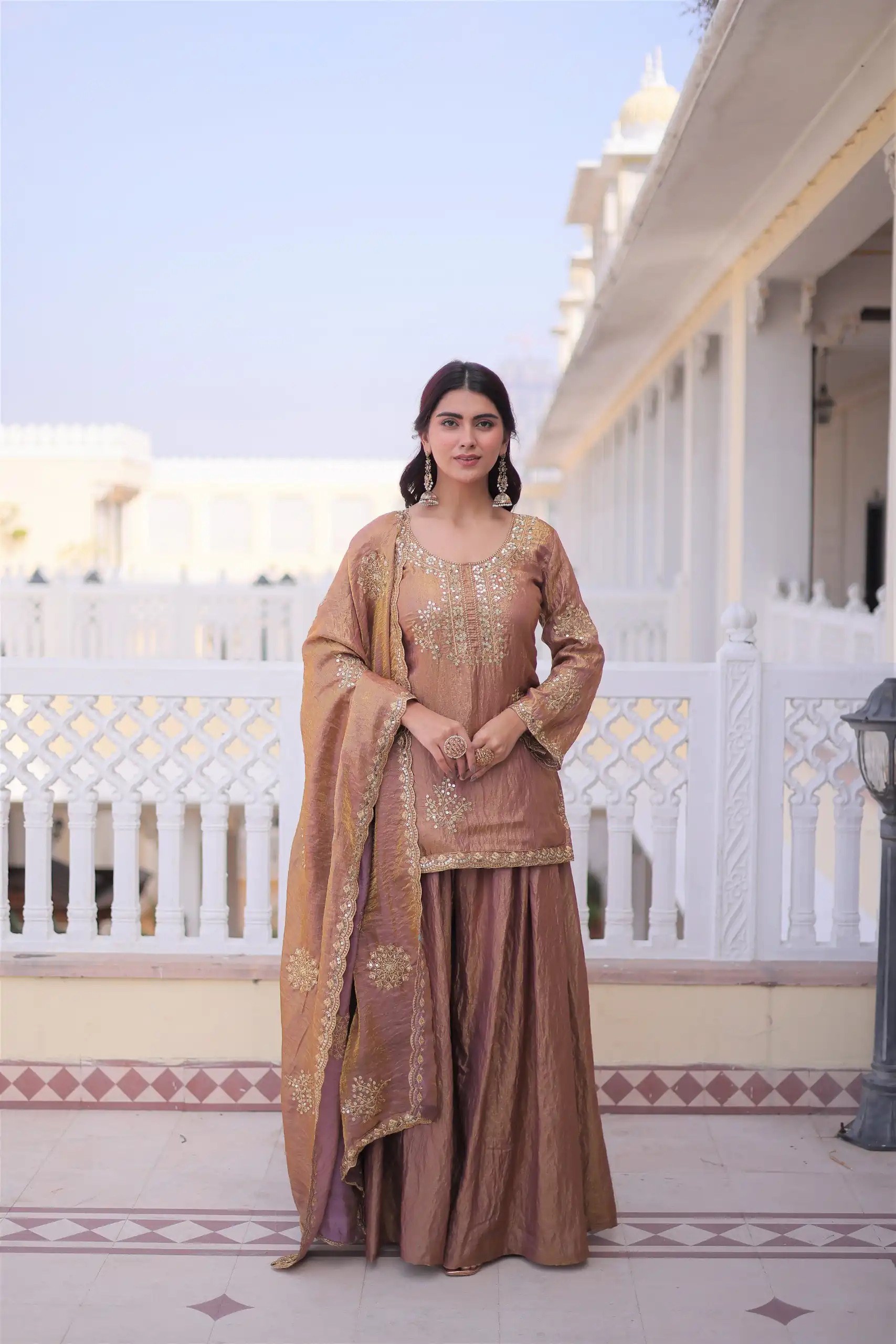 Brown Fendi Crush Zari Embroidery Work Salwar Suit | Jump Suits, Salwar suit, Casual Suits, Creative suits, Designer Suits, Palazzo Suits, Party Wear Suits, Patiala Suits, Straight Suits