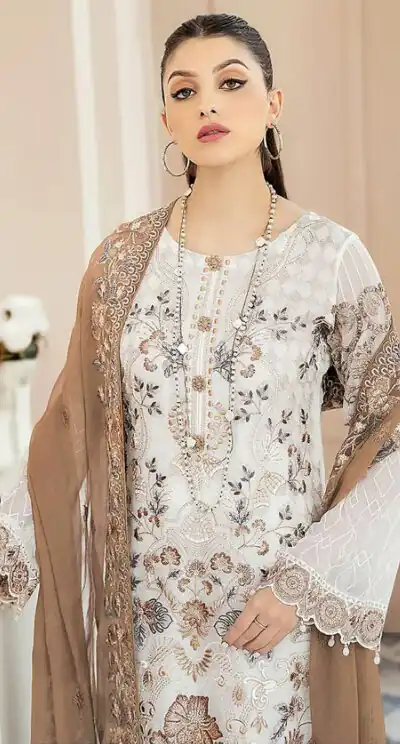 Brown Georgette With Embroidery Work Salwar Suit | Jump Suits, Salwar suit, Casual Suits, Creative suits, Designer Suits, Palazzo Suits, Party Wear Suits, Patiala Suits, Straight Suits