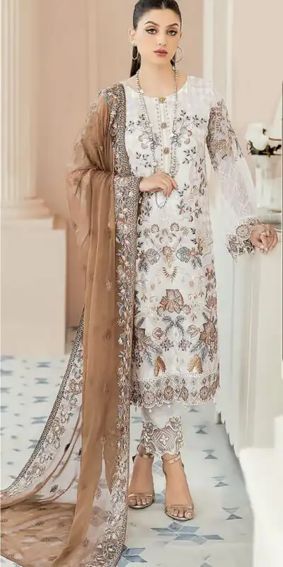 Brown Georgette With Embroidery Work Salwar Suit | Jump Suits, Salwar suit, Casual Suits, Creative suits, Designer Suits, Palazzo Suits, Party Wear Suits, Patiala Suits, Straight Suits