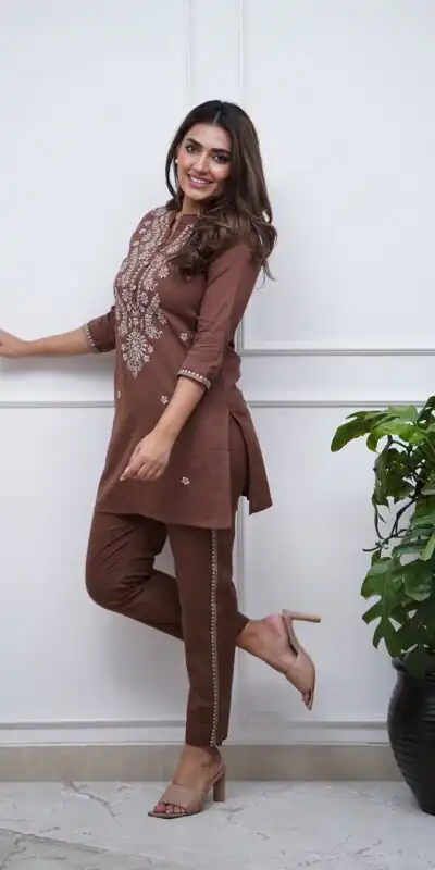 Brown Rayon Embroidery Work Salwar Suit | Jump Suits, Salwar suit, Casual Suits, Creative suits, Designer Suits, Palazzo Suits, Party Wear Suits, Patiala Suits, Straight Suits