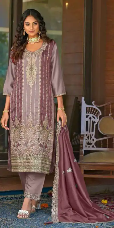Brown Vichitra Embroidery Codding Sequence Salwar Suit | Jump Suits, Salwar suit, Casual Suits, Creative suits, Designer Suits, Palazzo Suits, Party Wear Suits, Patiala Suits, Straight Suits