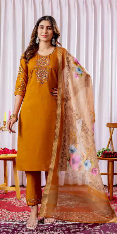 Brown Viscose Silk Thread Embroider Work Salwar Suit | Jump Suits, Salwar suit, Casual Suits, Creative suits, Designer Suits, Palazzo Suits, Party Wear Suits, Patiala Suits, Straight Suits
