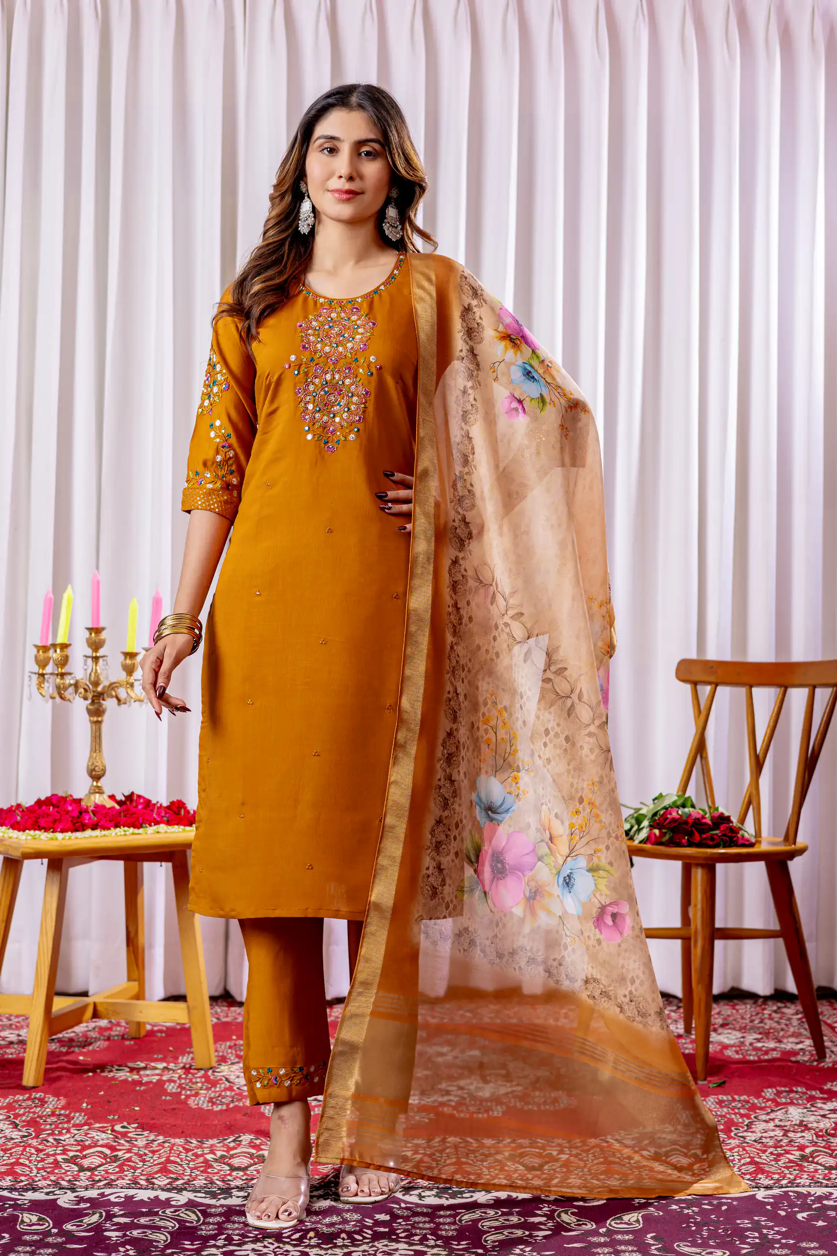 Brown Viscose Silk Thread Embroider Work Salwar Suit | Jump Suits, Salwar suit, Casual Suits, Creative suits, Designer Suits, Palazzo Suits, Party Wear Suits, Patiala Suits, Straight Suits