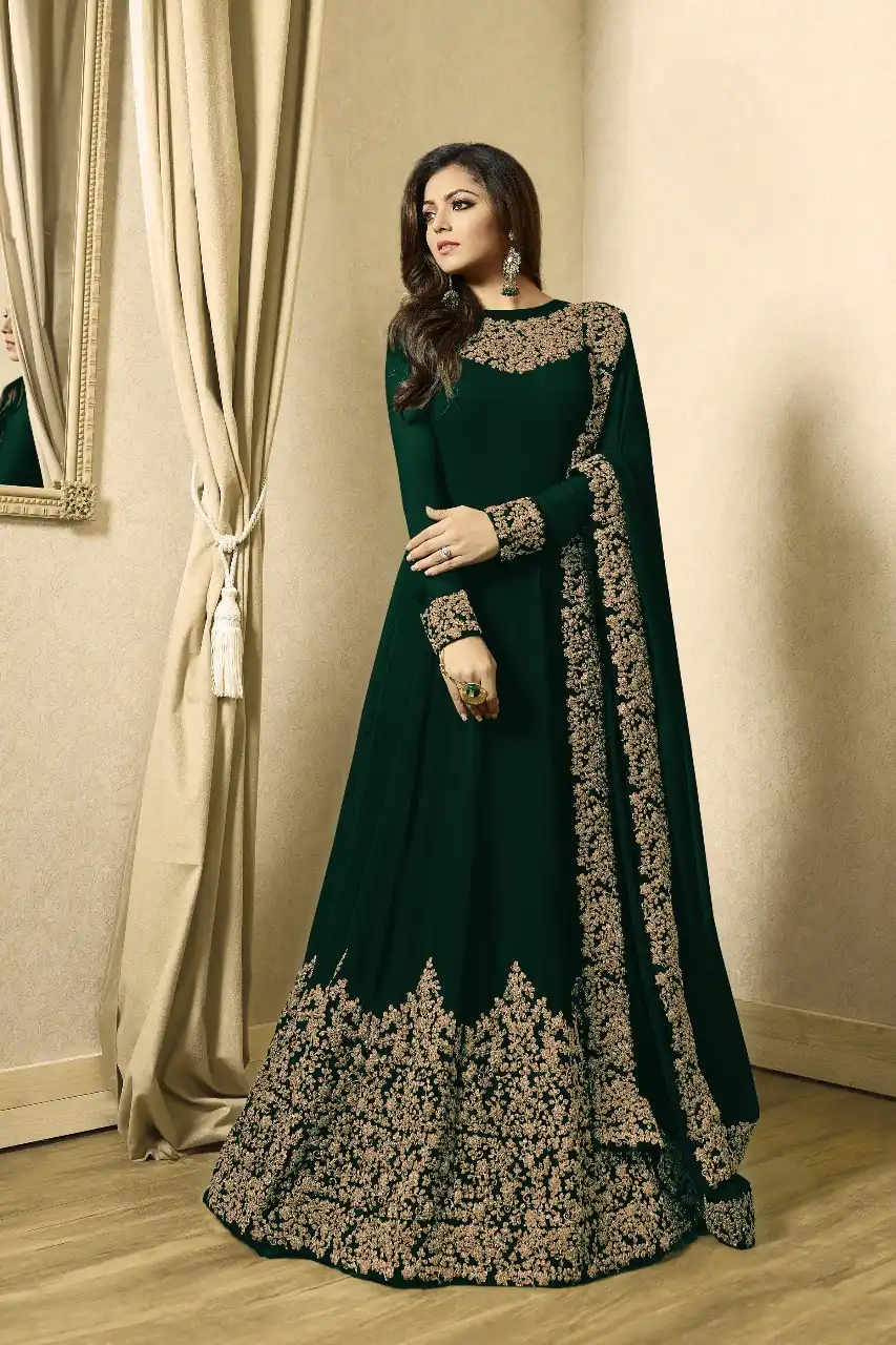 C Green Georgette Cording Sharara Suit | Jump Suits, Salwar suit, Casual Suits, Creative suits, Designer Suits, Palazzo Suits, Party Wear Suits, Patiala Suits, Straight Suits