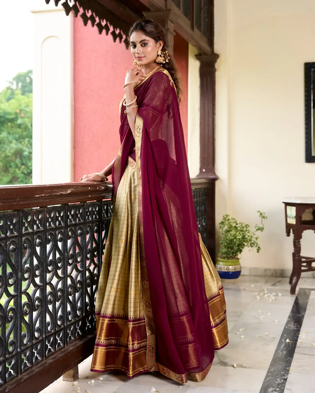 Chiku Cotton Silk Weaving Paithani Lehenga Choli | Lehenga, Bollywood Lehenga, Creative Lehenga, Designer Lehenga, Embroidered Lehenga, Party Wear Lehenga