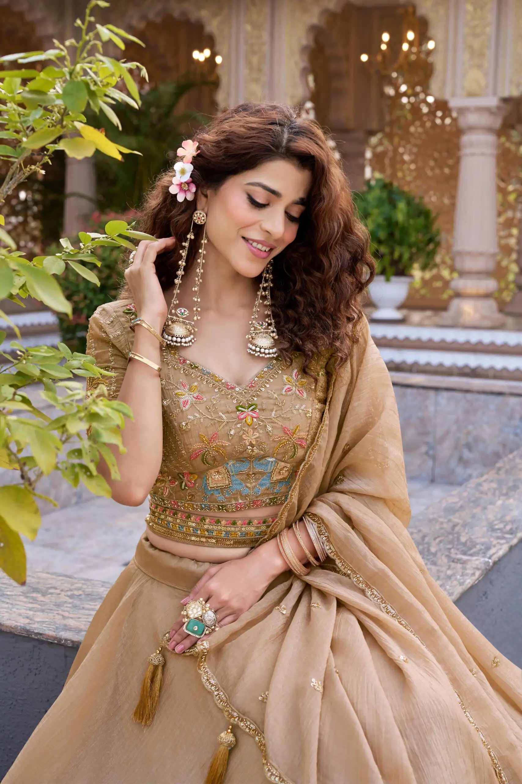 Chiku Crunchy Embroidery Work Lehenga Choli | Lehenga, Bollywood Lehenga, Creative Lehenga, Designer Lehenga, Embroidered Lehenga, Party Wear Lehenga