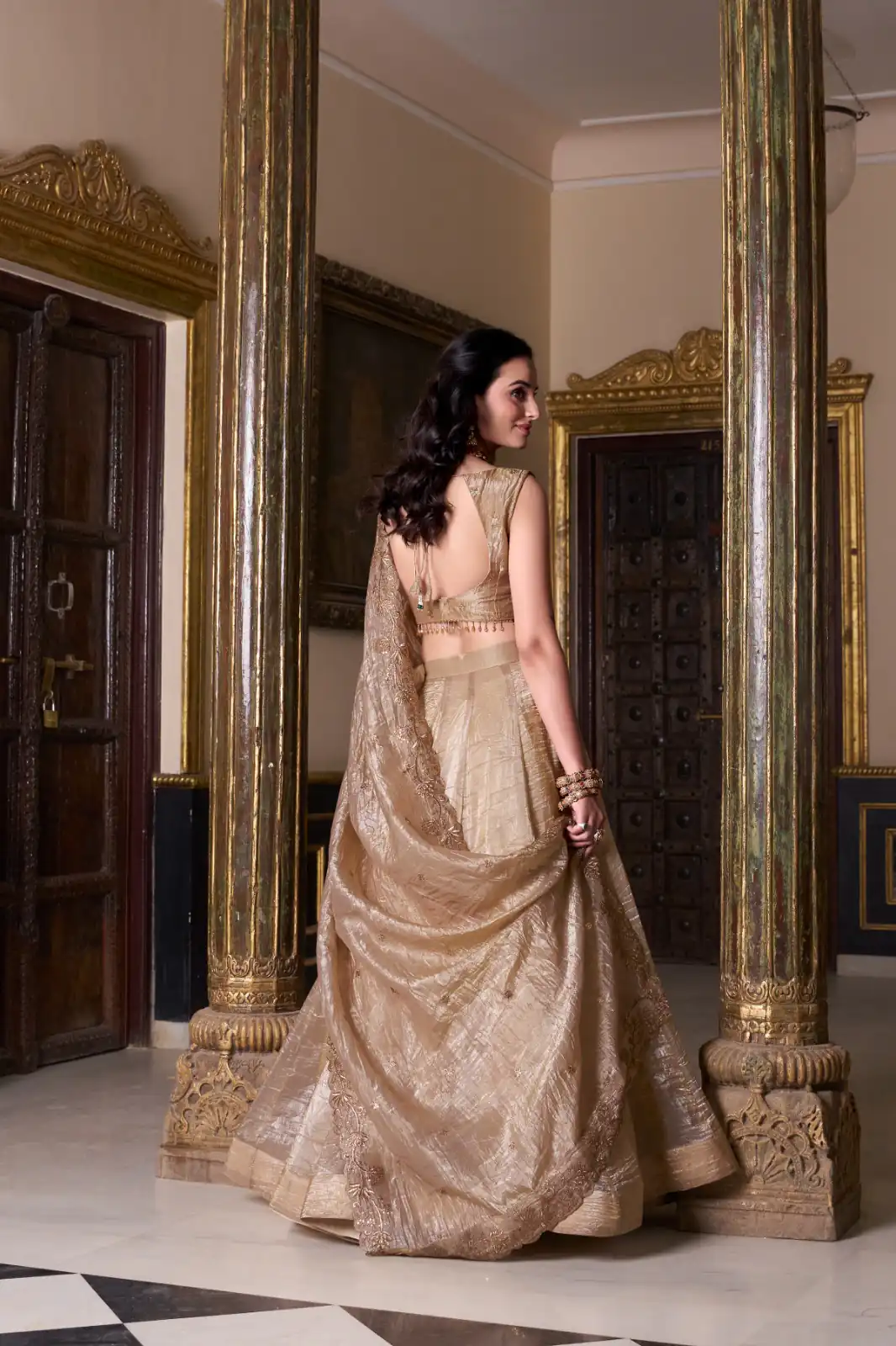 Chiku Gold Crush Plain Lehenga Choli | Lehenga, Bollywood Lehenga, Creative Lehenga, Designer Lehenga, Embroidered Lehenga, Party Wear Lehenga