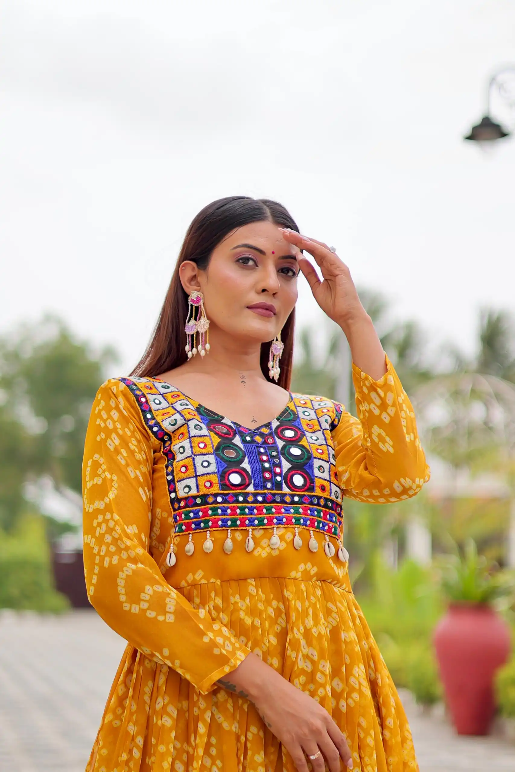 Ram 122 Mustard in Foux Georgette. Embroidery Work & Mirror Work Gown Festive Deal ₹1949. Delivery 4-6 Working Days. Shop now. | Gowns, Bollywood Gowns, Creative Gowns, Designer Gowns, Embroidered Gowns, Party Wear Gowns