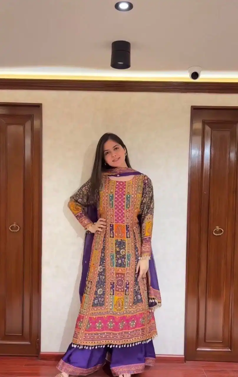 Classic Purple Georgette Mirror Digital Print Salwar Suit | Jump Suits, Salwar suit, Casual Suits, Creative suits, Designer Suits, Palazzo Suits, Party Wear Suits, Patiala Suits, Straight Suits