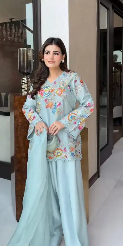 BE 469 Sky Blue in Organza ace Work & Embroidery Work Salwar Suit . Special Price ₹2049. Delivery 4-6 Working Days. Shop now. | Jump Suits, Salwar suit, Casual Suits, Creative suits, Designer Suits, Palazzo Suits, Party Wear Suits, Patiala Suits, Straight Suits