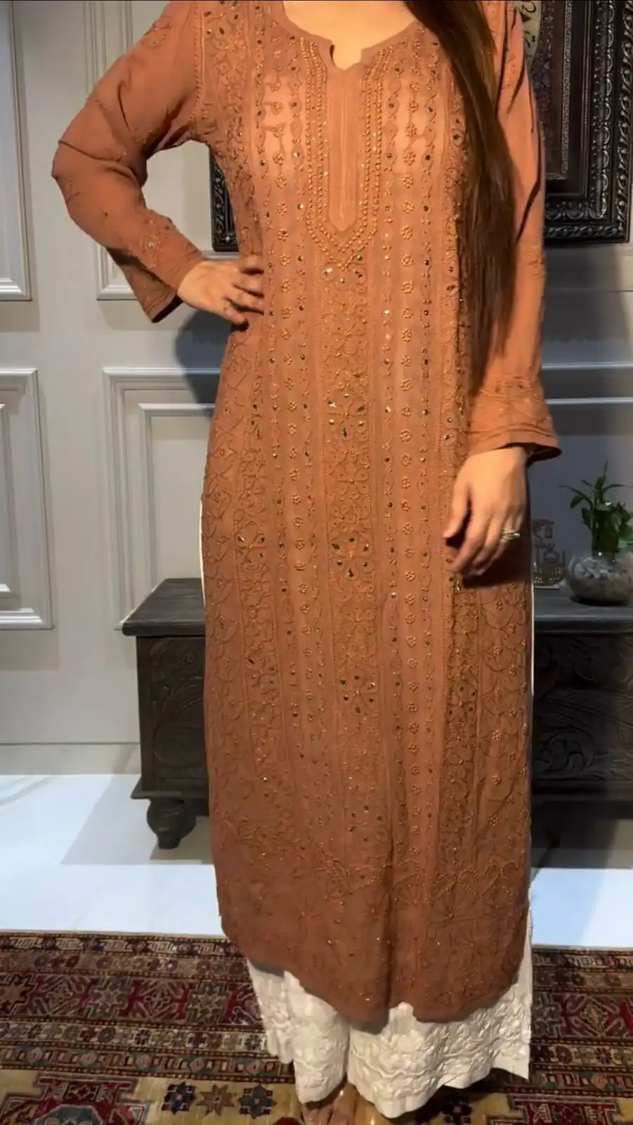 Coffee Rayon Embroidery Foil Thread Work Salwar Suit | Jump Suits, Salwar suit, Casual Suits, Creative suits, Designer Suits, Palazzo Suits, Party Wear Suits, Patiala Suits, Straight Suits