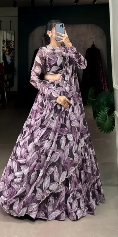 Coffee Tabby Silk Lehenga Choli | Lehenga, Bollywood Lehenga, Creative Lehenga, Designer Lehenga, Embroidered Lehenga, Party Wear Lehenga