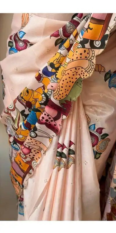 Cream Chinon Digital Printed Embroidery Butti Work Saree | Sarees, Bollywood Sarees, Creative Sarees, Designer Sarees, Embroidered Sarees, Ethnic Saree, Modern Digital sarees, Party Wear Sarees