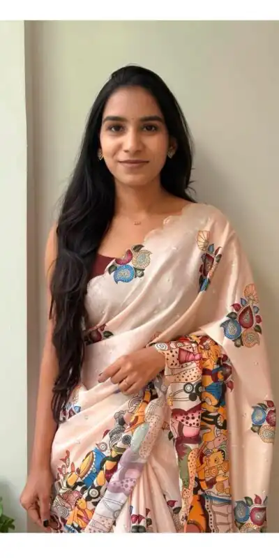 Cream Chinon Digital Printed Embroidery Butti Work Saree | Sarees, Bollywood Sarees, Creative Sarees, Designer Sarees, Embroidered Sarees, Ethnic Saree, Modern Digital sarees, Party Wear Sarees